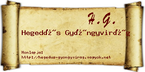 Hegedűs Gyöngyvirág névjegykártya